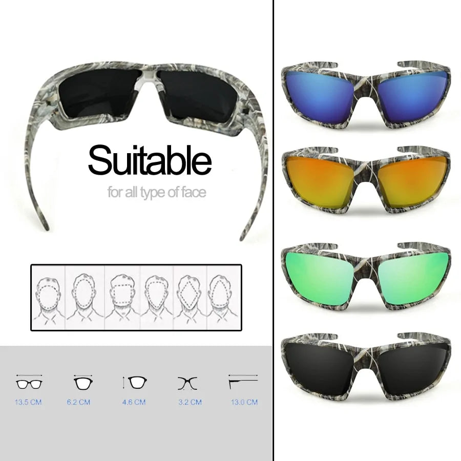 NEWBOLER Fishing Sunglasses: Polarized Lens Camouflage Frame